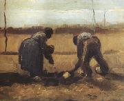 Vincent Van Gogh Peasant and Peasant Woman Planting Potatoes (nn04) oil painting on canvas